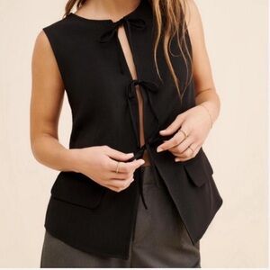 Free People Black Sleeveless Blouse